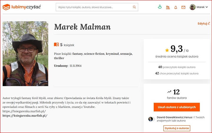 Marek Malman, niezależny pisarz potrzebuje Waszego wsparcia.